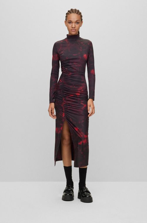 Vestido De Corte Ajustado Com Fenda Frontal Profunda
