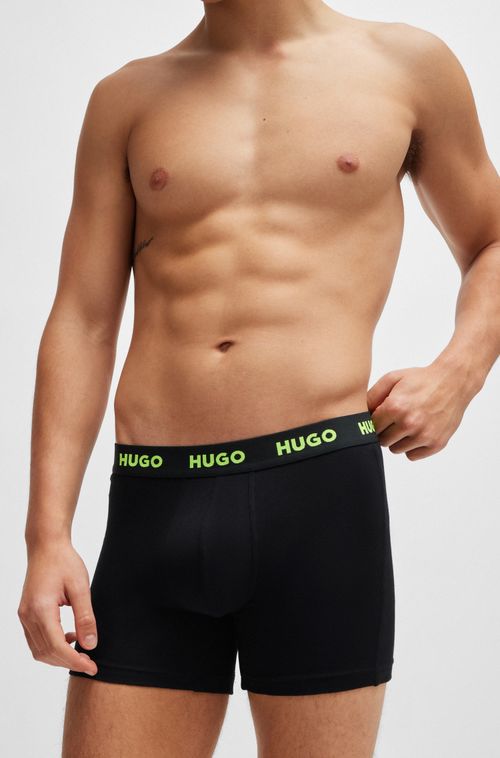 Três Cuecas Boxer Em Algodão Com Logo