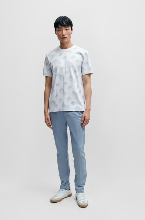 Camiseta Com Monograma Em Algodão Mercerizado