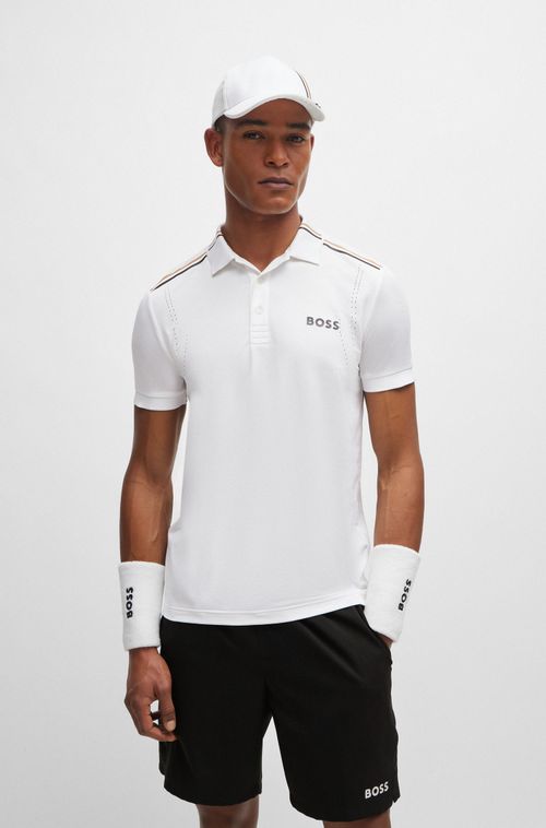 Polo Ajustada Ao Corpo BOSS X Matteo Berrettini Com Listras Características