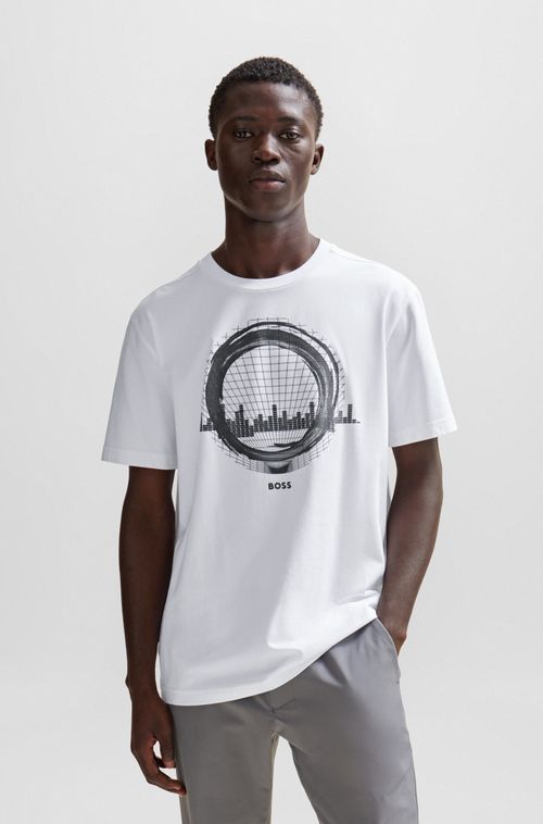 Camiseta De Algodão De Corte Regular Com Arte Sazonal