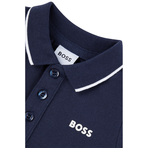Polo Infantil Em Algodão Com Logo Estampado
