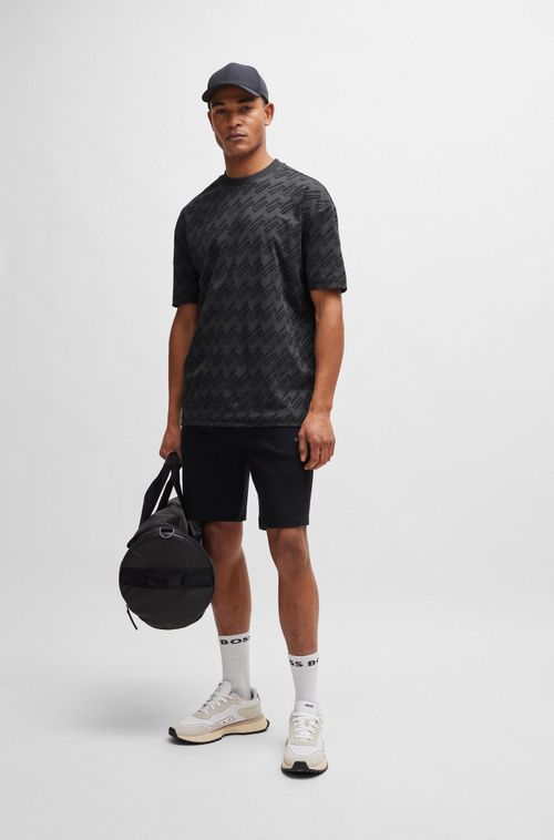 Camiseta de ajuste descontraído com jacquard de monograma integral