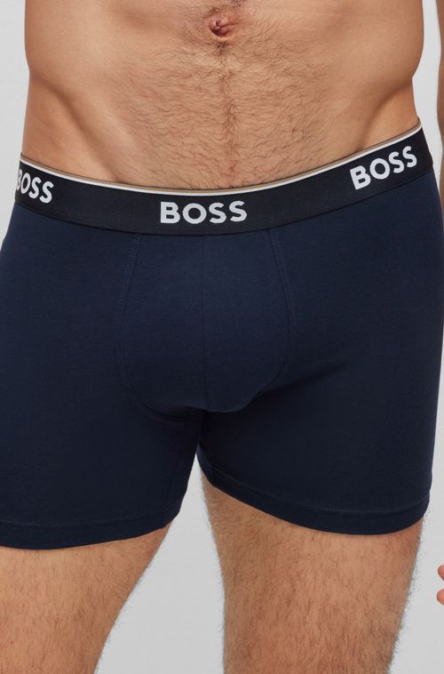 Conjunto 3 Cuecas Boxer Em Algodão Stretch Com Logos