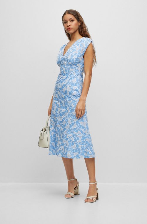 Vestido Regular-Fit De Algodão Com Ombros Acentuados
