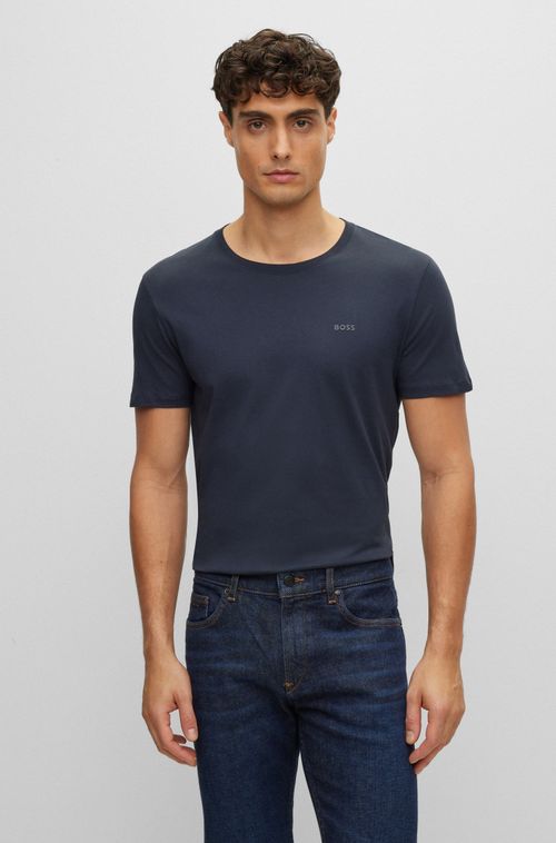 Camiseta Slim Fit Em Puro Algodão Com Acabamento Líquido