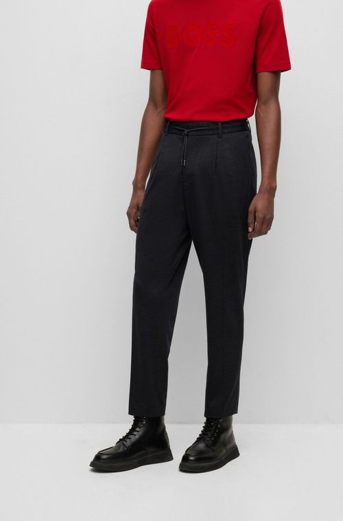 Calça Com Cordão Em Jersey De Lã Virgem Melange