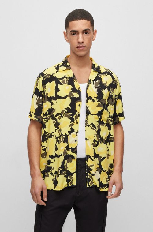 Camisa Relaxed-Fit Em Popline De Estampa Floral