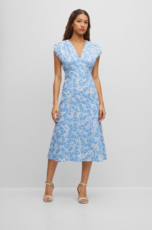 Vestido Regular-Fit De Algodão Com Ombros Acentuados