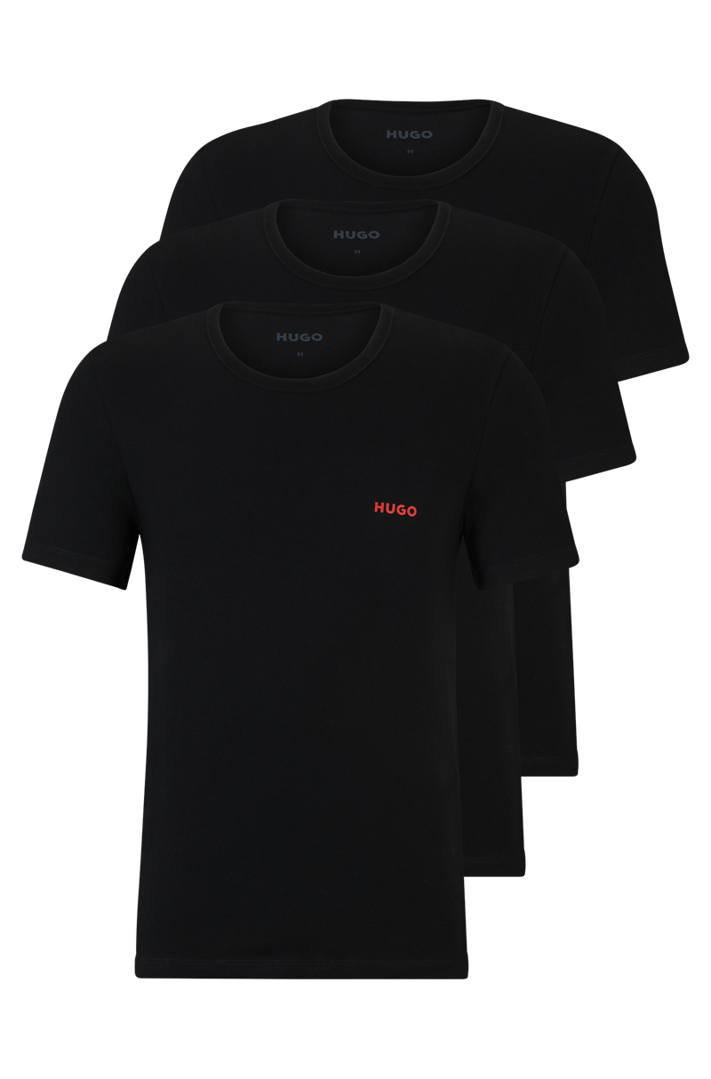 Pack De Três Camisetas Em Algodão Com Logo Estampado