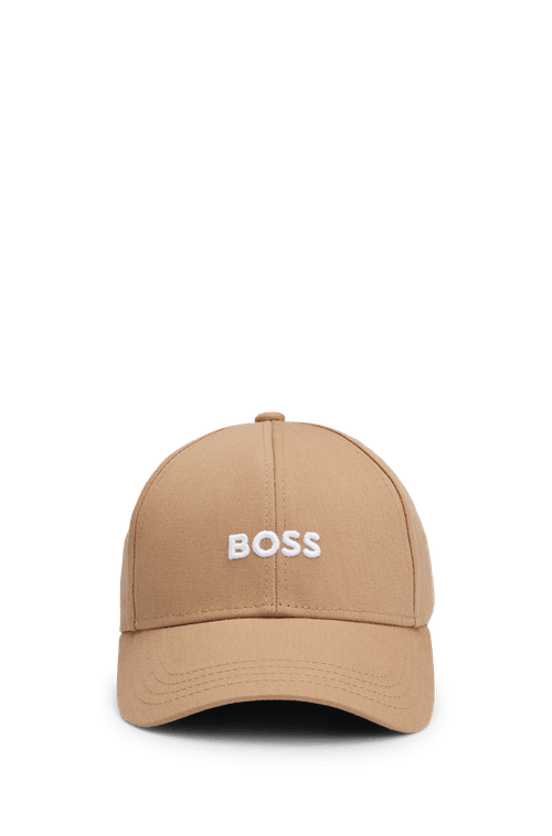 Boné de algodão twill com seis painéis e logo bordado