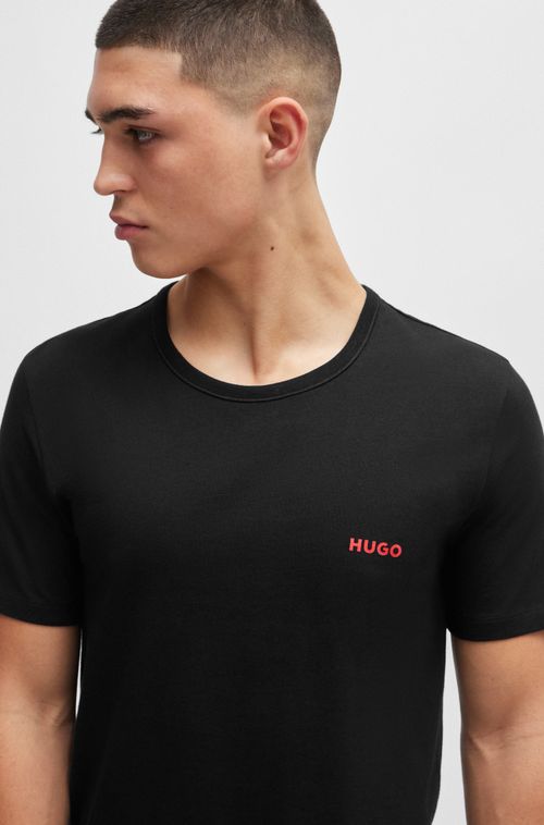 Pack De Três Camisetas Em Algodão Com Logo Estampado