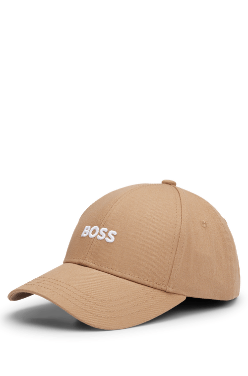 Boné de algodão twill com seis painéis e logo bordado
