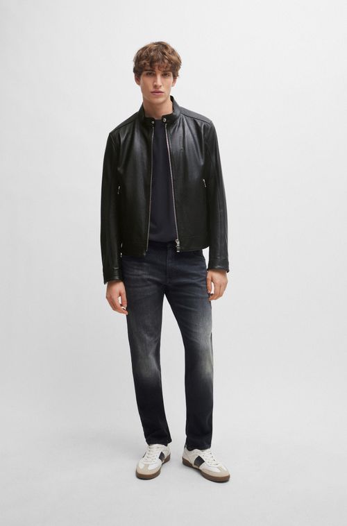 Jeans De Corte Regular Em Jeans Italiano Caxemira-Touch Preto