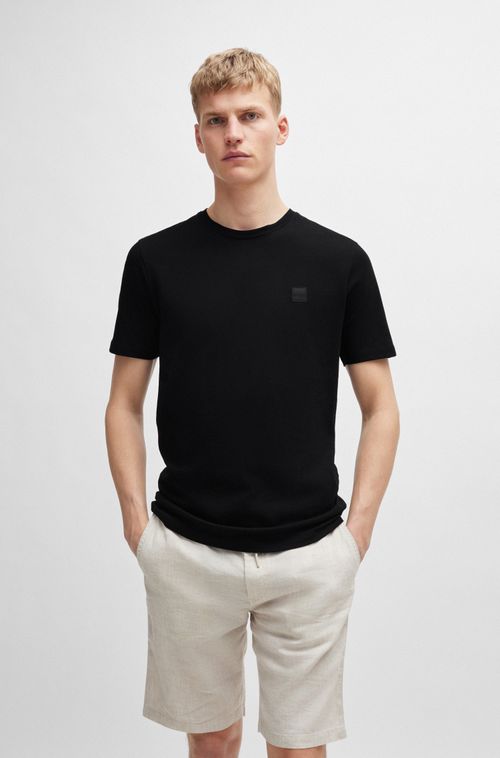 Camiseta De Algodão Com Emblema de Logo