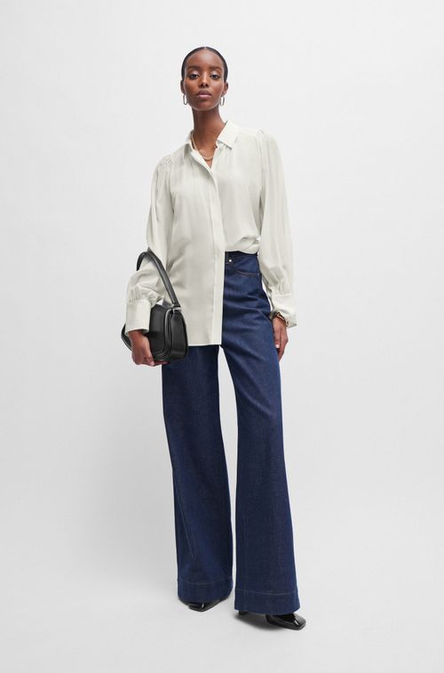 Blusa Folgada Em Seda Lavada