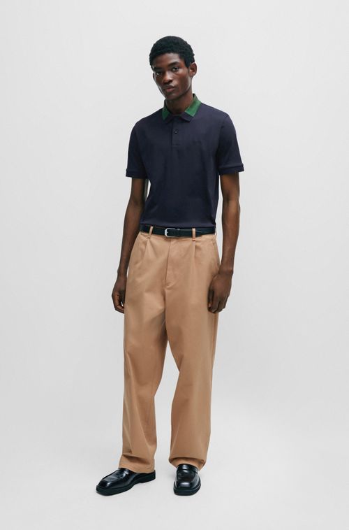 Camisa Polo De Algodão Com Gola Colorida