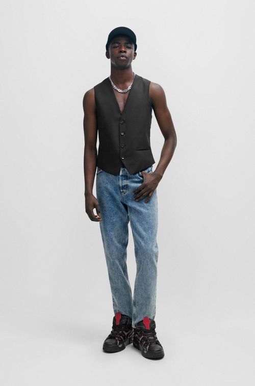 Calça Jeans Skinny Em Denim Azul
