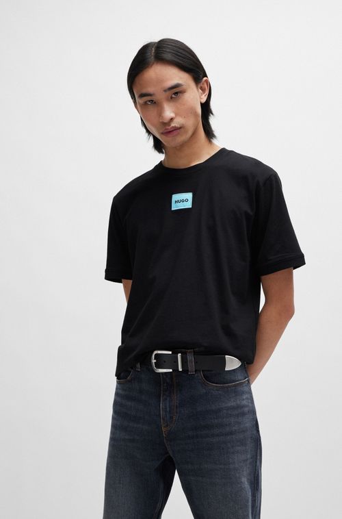 Camiseta De Algodão Com Etiqueta Com Logo