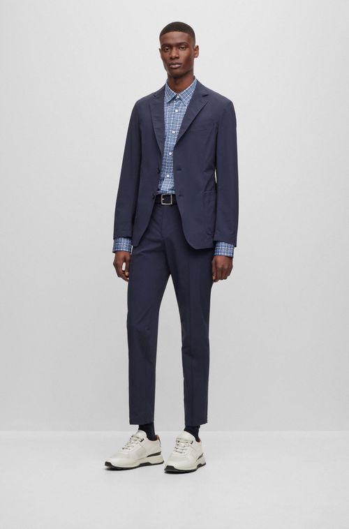 Camisa De Ajuste Fino Em Tecido Stretch Estampado