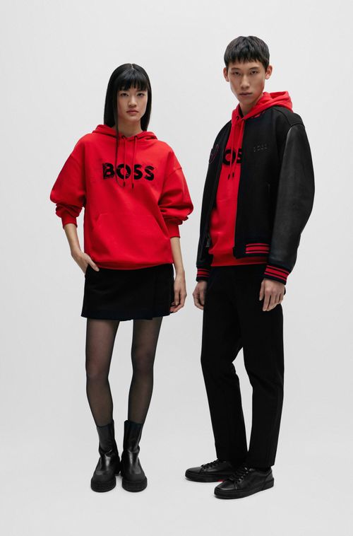 Moletom De Modelagem Regular De Algodão Duplo Com Arte Especial