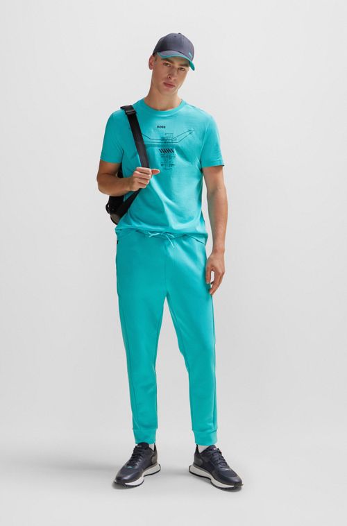 Camiseta De Algodão Em Malha Jersey Com Gola Careca E Arte Sazonal