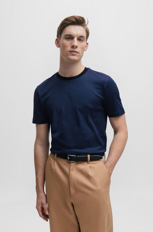 Camiseta Estruturada Em Algodão Com Acabamento Mercerizado