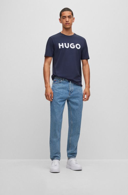 Camiseta De Algodão Regular Fit Com Logo