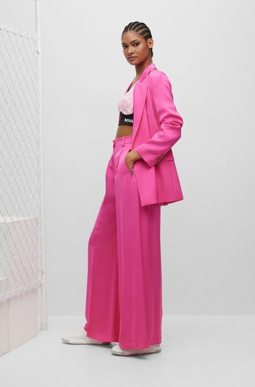 Blazer Boss X Alica Schmidt Com Caimento Regular E Frente Trespassada