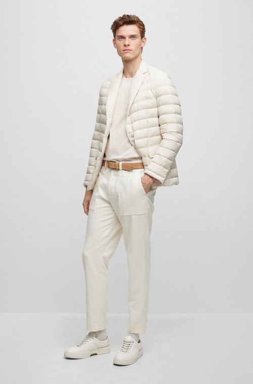 Camiseta Branca Regular-Fit Em Algodão Mouliné Mercerizado