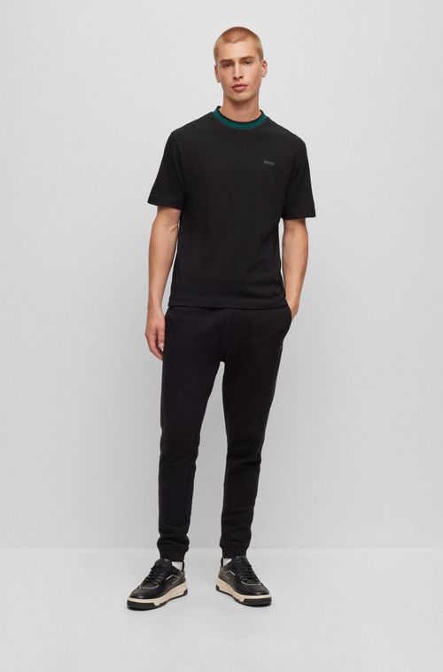 Camiseta Preta Relaxed Fit Em Algodão Com Logo HD