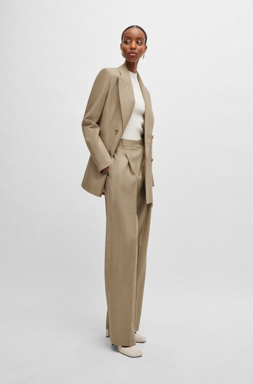 Blazer De Corte Folgado Em Lã Italiana Pesada