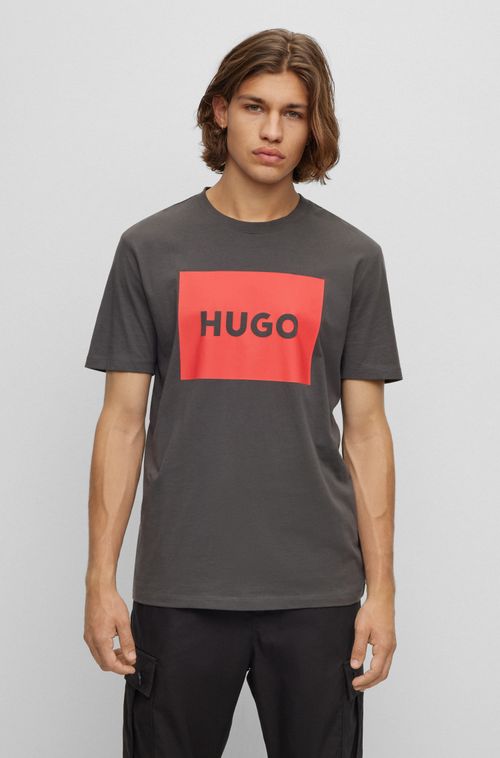 Camiseta Cinza Com Gola Careca Em Jersey De Algodão