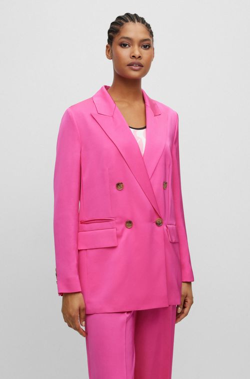 Blazer Boss X Alica Schmidt Com Caimento Regular E Frente Trespassada