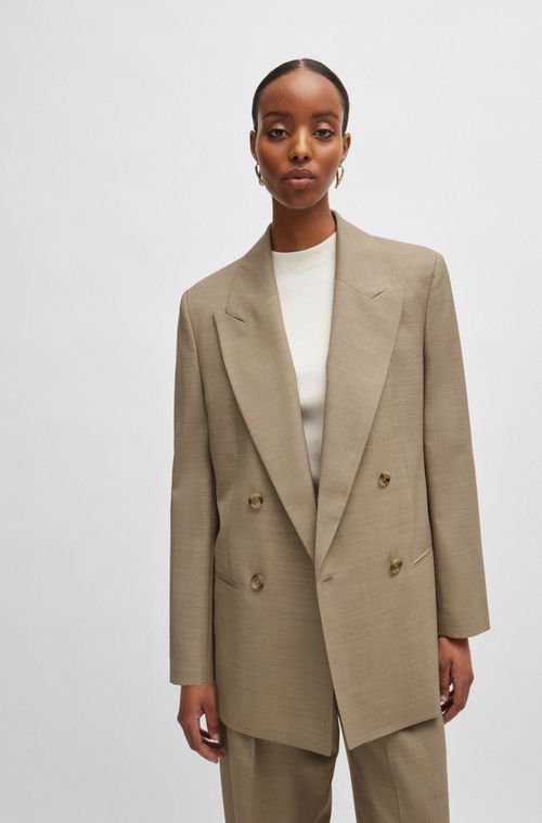 Blazer De Corte Folgado Em Lã Italiana Pesada