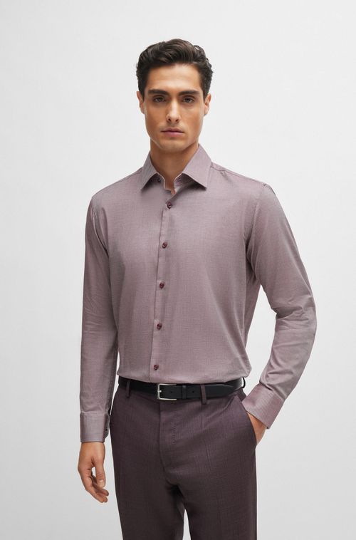 Camisa De Corte Regular Em Algodão Esticável Oxford Fácil De Passar