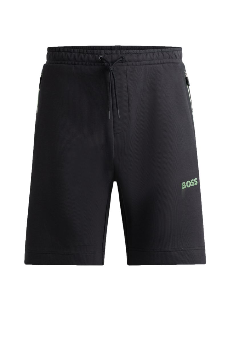 Shorts Em Mistura De Algodão Com Logo Em 3D Moldado
