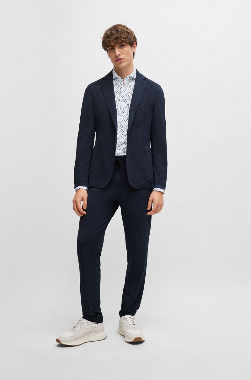 Camisa Com Caimento Descontraído Em Tecido Estampado De Alto Desempenho