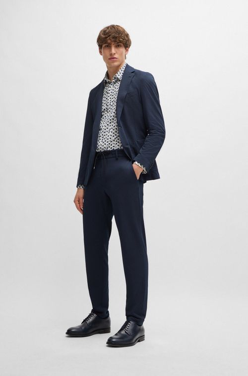 Camisa Com Caimento Descontraído Em Material Estampado De Alto Desempenho