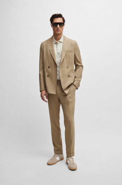Camisa Polo Justa Em Algodão Com Estampa De Folhas