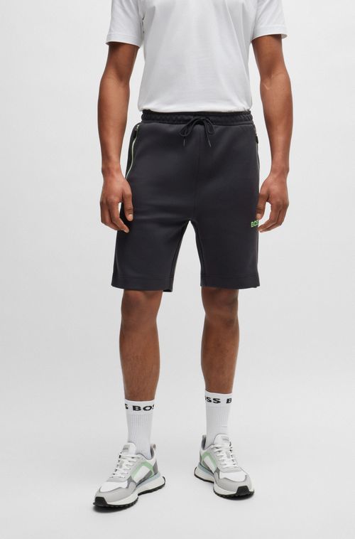 Shorts Em Mistura De Algodão Com Logo Em 3D Moldado