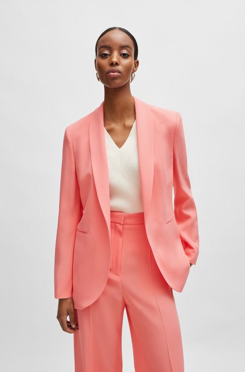 Blazer De Corte Regular Com Frente Sem Botões