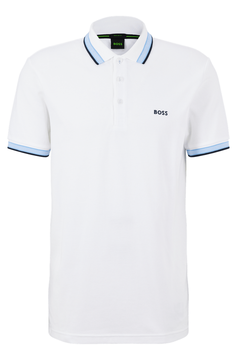 Camisa Polo De Algodão Orgânico Com Logo Curvo