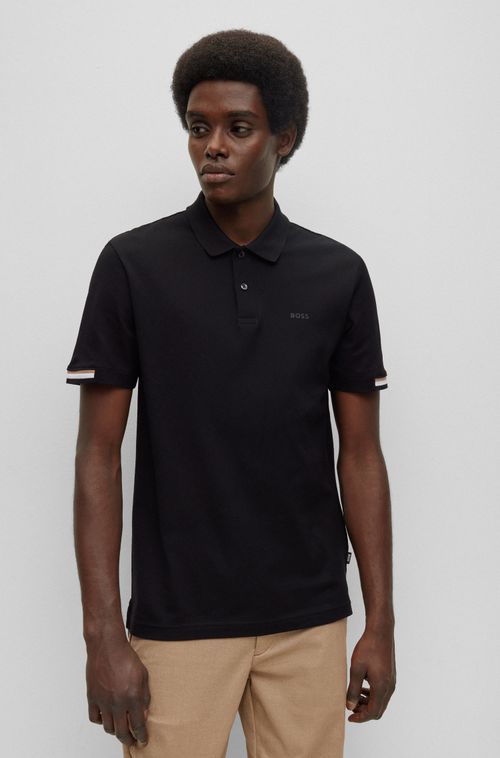 Camisa Polo Slim Fit Com Logo Emborrachado