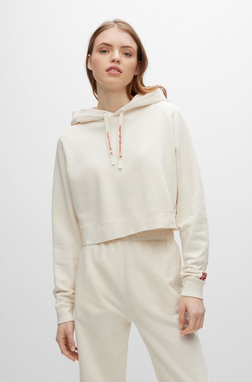 Blusa De Moletom Cropped Em Algodão Com O Tema De Amor