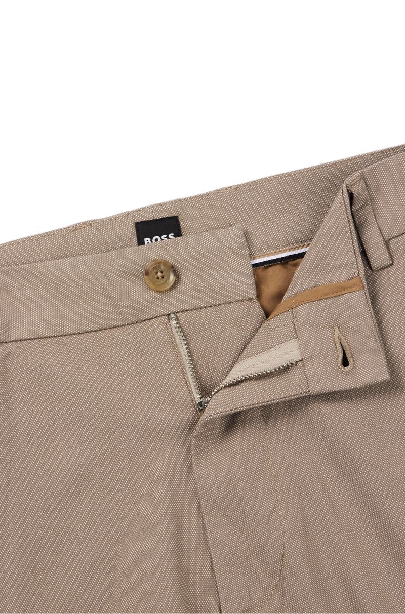 Calças De Corte Regular Em Algodão Estampado