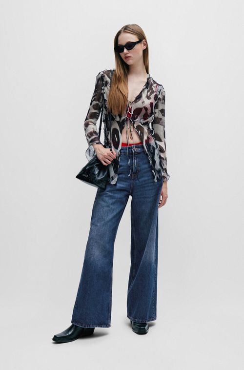Jeans Em Vintage Azul