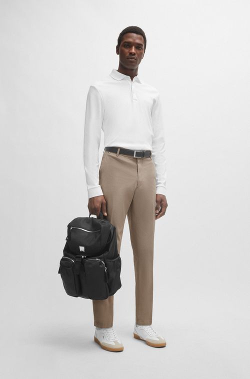 Calças De Corte Regular Em Algodão Estampado