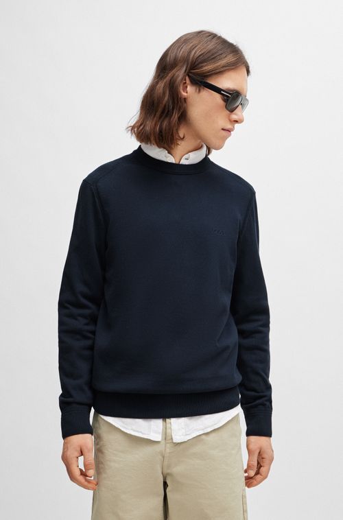 Moletom Em Algodão Jersey De Corte Regular Com Logo Bordado
