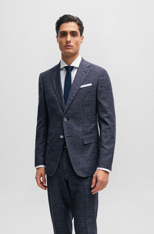 Blazer De Corte Ajustável Ao Corpo Em Mistura De Lã Estampada